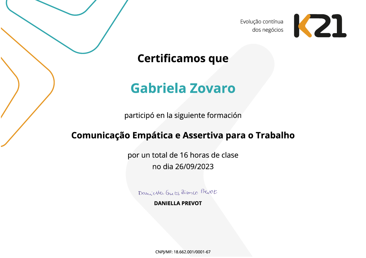 Certificado K21